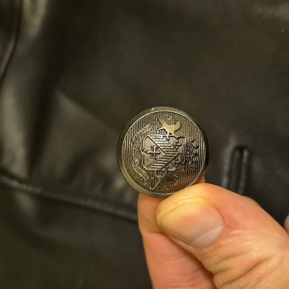 Express Black Leather Pea Coat - Picture 6 of 7